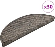 vidaXL Tapetes escada adesivos aspeto sisal 30 pcs 56x17x3cm