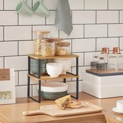 Conjunto de 2 suportes cozinha para especiarias cor Preto-natural