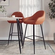 vidaXL Bancos de bar 2 pcs couro artificial castanho-claro