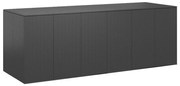 vidaXL Caixa para almofadões de jardim 291x100,5x104 cm vime PE preto