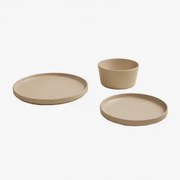 Conjunto De 12 Peças De Loiça Em Grés Marlena Beige De Amêndoa - Sklum