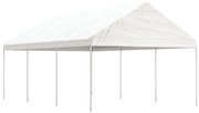 vidaXL Gazebo com telhado 6,69x4,08x3,22 m polietileno branco