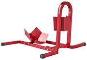 HOMCOM Suporte para Roda Dianteira de Moto Ajustável em 3 Níveis Carga 250 kg 60x55x43 cm Vermelho | Aosom Portugal