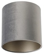 Abajur de Veludo Cinza 20/20/20 Clássico / Antigo