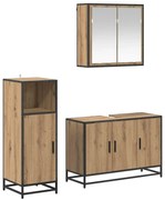 vidaXL Conjunto de Móveis para Banheiro 3 pcs Carvalho Artesanal