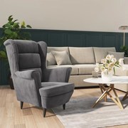 vidaXL Poltrona em veludo cinzento-claro