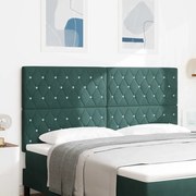 vidaXL Cabeceira Estofada em Veludo Verde Escuro com Botão de Cristal, 180 cm