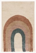 Tapete para crianças em lã artesanal com franjas Rainbow