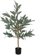 HOMCOM Planta Artificial de Louro 120 cm Planta Artificial Decorativa Grande Decoração para Casa Escritório Varanda Quarto Verde