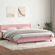 vidaXL Cama com molas/colchão rosa 180x220 cm veludo