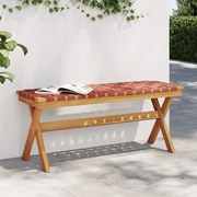 vidaXL Banco de jardim madeira de acácia maciça e tecido vermelho