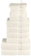 vidaXL 12 pcs Conjunto de toalhas premium SOLUND 600 gsm creme
