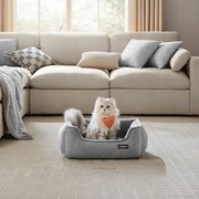 Cama para cães ou gatos com cobertura amovível e lavável 60 x 50 x 21 cm cinzento claro