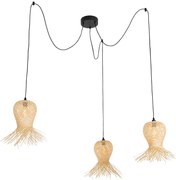 Candeeiro de teto exterior oriental em bambu 3 luzes IP44 - Carlos Oriental