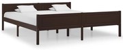 Estrutura de cama 180x200 cm pinho maciço castanho-escuro