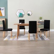 vidaXL Cadeiras de jantar 4 pcs tecido preto