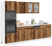 vidaXL 7 pcs armário de cozinha conjunto deriv. madeira madeira velha