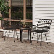 vidaXL Cadeiras jardim c/ apoio braços 2 pcs 56x64x80 cm vime PE preto
