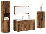vidaXL 4 pcs conj. móveis casa banho derivados madeira madeira velha