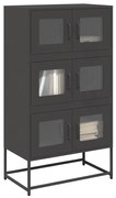 vidaXL Aparador alto 68x39x123 cm aço preto