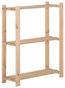vidaXL Unidade arrumação 3 prateleiras 60x28,5x90 cm pinho maciço