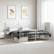 vidaXL Estrutura de cama com cabeceira e pés 180x200 cm metal branco