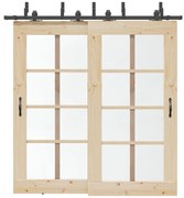 vidaXL Kit de ferragens para porta deslizante 213,5 cm aço preto