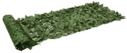 vidaXL Tela de privacidade p/ varanda c/ folhas 600x75 cm verde-escuro