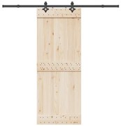 vidaXL Kit de ferragens para porta deslizante 213,5 cm aço preto