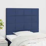 vidaXL Cabeceira de cama 2 pcs tecido 80x5x78/88 cm azul