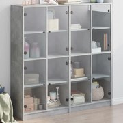 vidaXL Estante c/ portas 136x37x142 cm derivados madeira cinza cimento