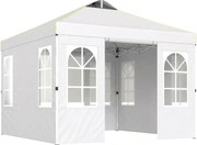 Outsunny Tenda Dobrável de Jardim 3x3 m Pop-up com UPF50+ 4 Laterais Removíveis Altura Ajustável e Bolsa de Transporte Branco | AOSOM Portugal