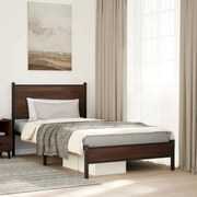 Estrutura de cama sem colchão 100x190cm metal carvalho castanho