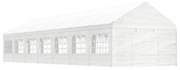 vidaXL Gazebo com telhado 15,61x4,08x3,22 m polietileno branco
