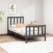 Estrutura de cama 90x200 cm pinho maciço cinzento