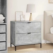 vidaXL Mesa-de-cabeceira com gaveta Cinzento cimento 63.5 x 36 x 61 cm