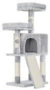 Árvore para gatos FEANDREA, Condomínio para gatos 115 cm, Rampa para arranhar, Cinza claro PCT141W01