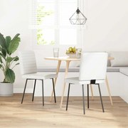 vidaXL Cadeiras de jantar 2 pcs couro artificial branco