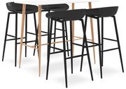 5 pcs conjunto de bar branco e preto