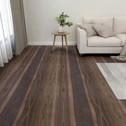 vidaXL Tábuas de soalho autoadesivas 55 pcs 5,11m² PVC castanho-escuro