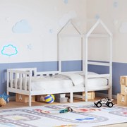 vidaXL Sofá-cama c/ telhado 90x190 cm madeira de pinho maciça branco