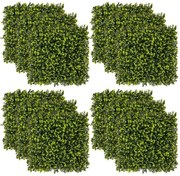 12 peças de painéis de parede de grama artificial de 20 x 20 polegadas para varanda de jardim - verde