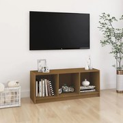 vidaXL Móvel de TV 104x33x41 cm pinho maciço castanho mel