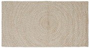 vidaXL Tapetes de área Retangular Natural e Branco 80 x 150 cm Juta