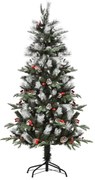 Árvore de Natal Artificial 150cm com 440 Ramas 39 Pinhas e 39 Frutinha