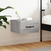 vidaXL Mesa de cabeceira montagem na parede cinzento sonoma 35x35x20cm