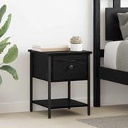 vidaXL Mesa-de-cabeceira com gaveta Carvalho Preto 34 x 35,5 x 45 cm