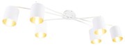 Candeeiro de teto moderno branco 6 luzes - Lofty Moderno