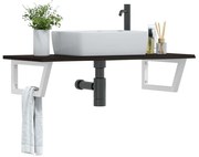 vidaXL Prateleira de parede p/ lavatório aço/madeira carvalho maciça