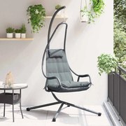 vidaXL Cadeira Suspensa com Suporte e Almofada Antracite